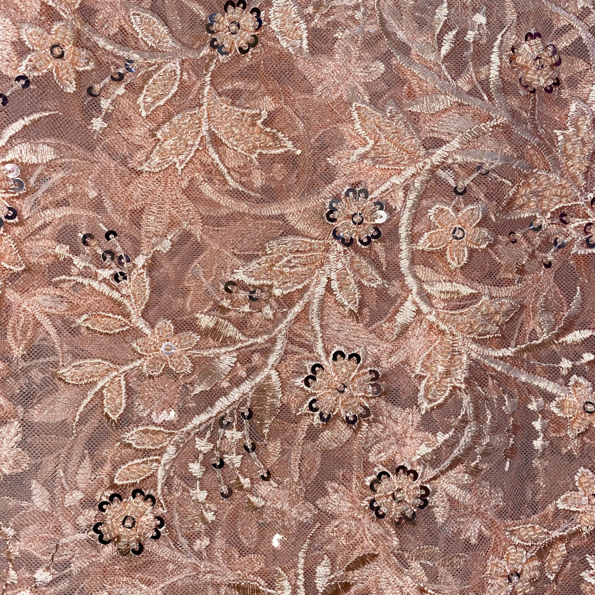 Dentelle perlée fleuri Afrorientale